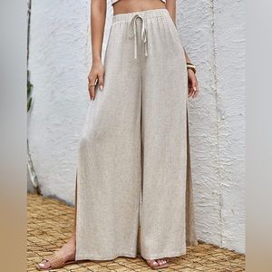 Waist Split Side Wide Leg Casual Pants